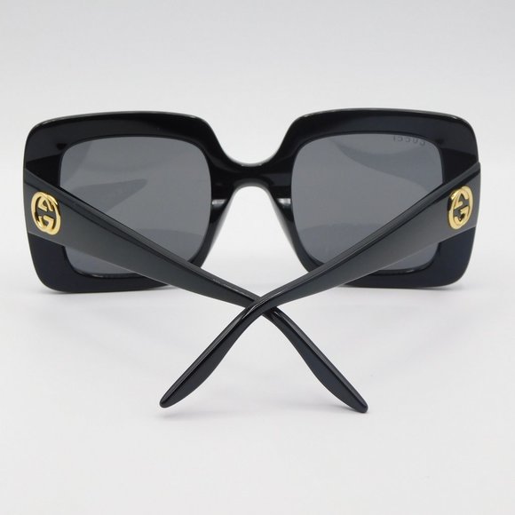 NEW GUCCI GG0896S 001 BLACK GREY SQUARE LOGO WOMEN'S SUNGLASSES FRAME 52… - Picture 9 of 13